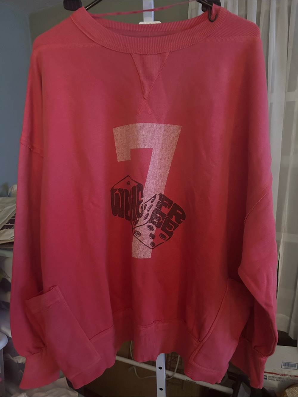 We the Free Dicey Crewneck Sweatshirt in Red